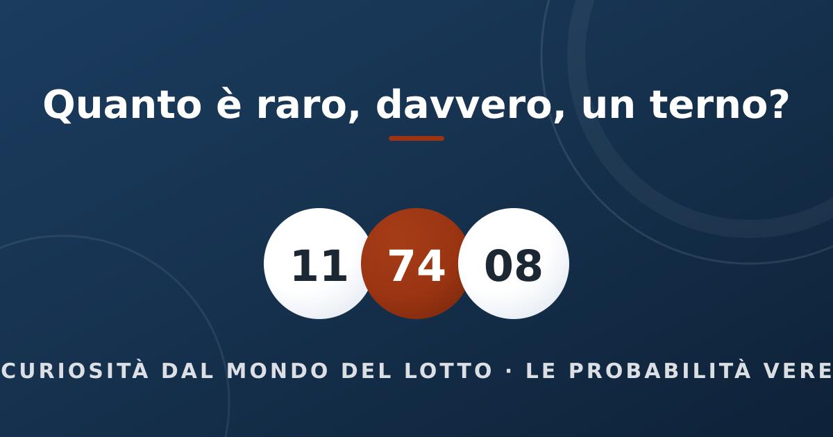 Le palline 11, 74 e 8 compongono 11.748, la rarità del terno, sul fondo blu del sito