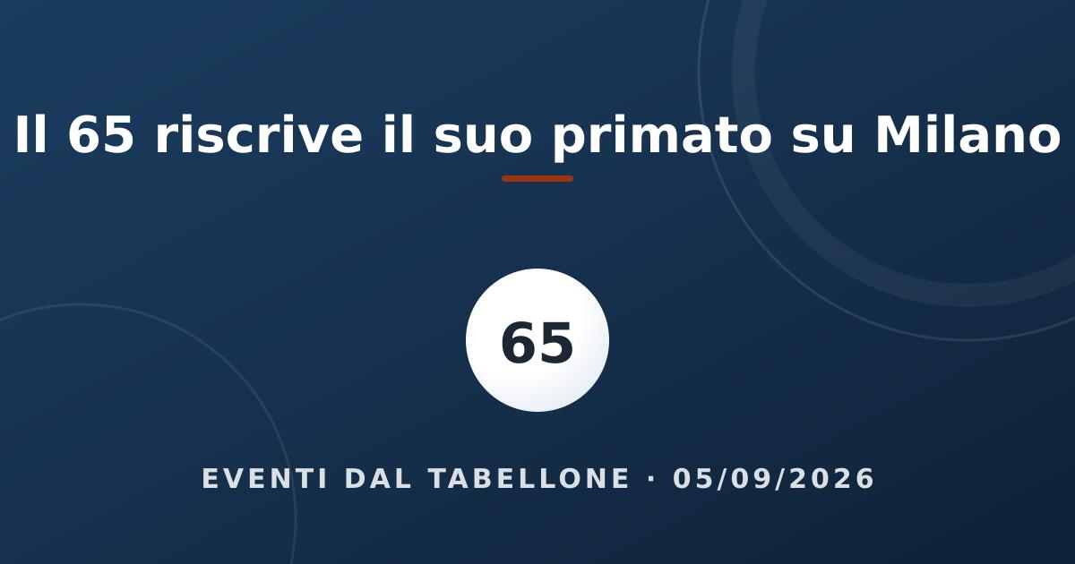 La pallina del 65 sul fondo blu del sito