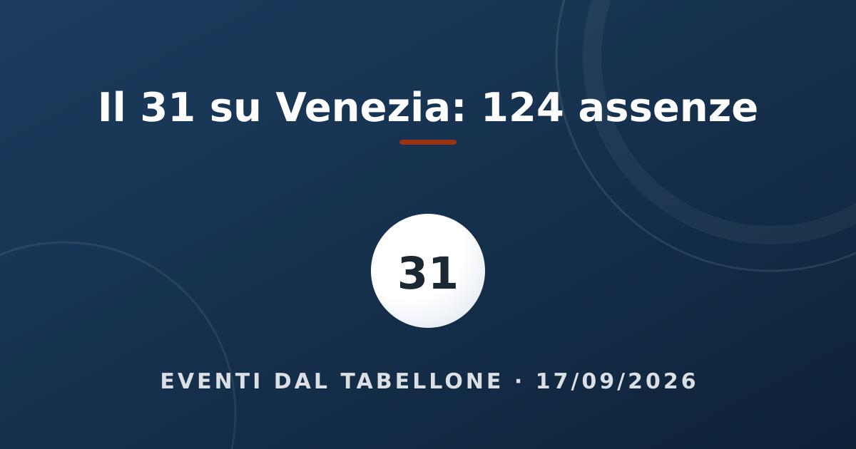 La pallina del 31 sul fondo blu del sito