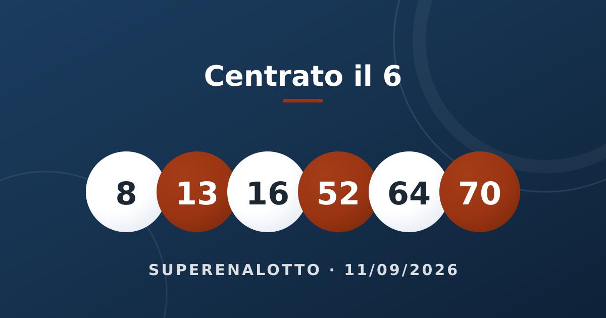 Le sei palline della sestina vincente