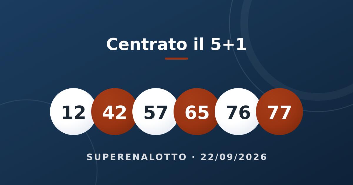 Le sei palline della sestina vincente