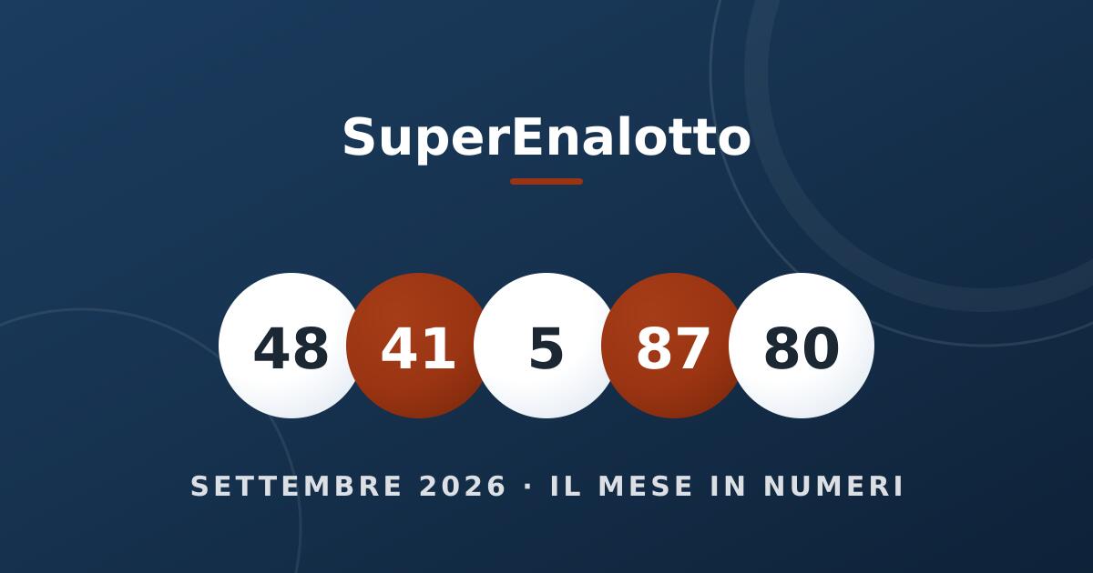 Le palline dei numeri protagonisti (settembre 2026)